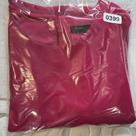 Banana Republic Sheath Pencil Dress Hot Pink 6 Tank Lasercut Floral Detail Midi - Picture 7 of 7